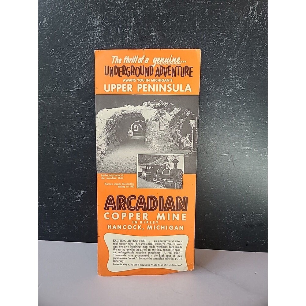 1960's Arcadian Copper Mine Tours Hancock Michigan Brochure